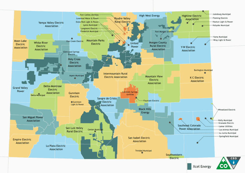 Colorado electric utility service territories map